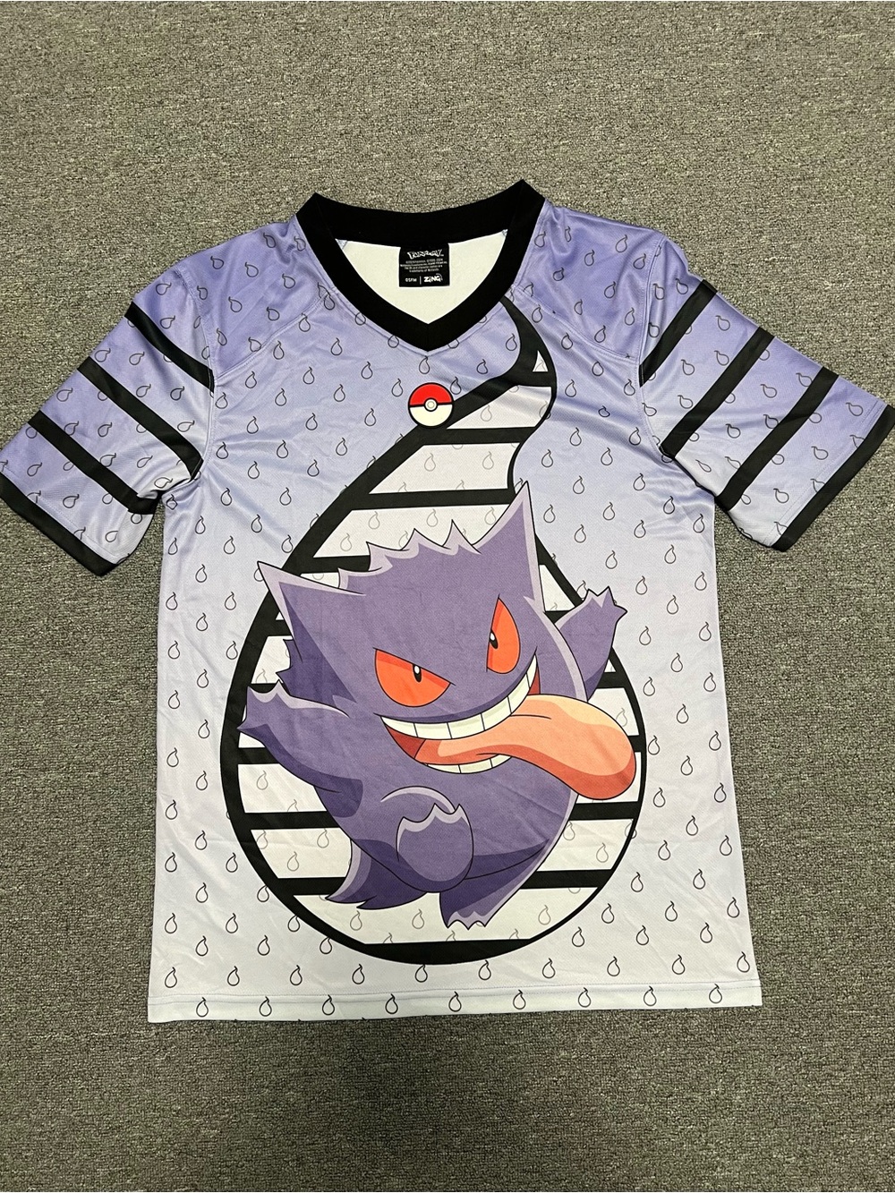 Gengar Graphic V-Neck Shirt Jersey Adult OSFM